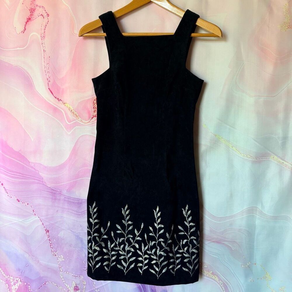 City Triangles 5 Vintage Black Velvet Mini Dress 90s Y2K Preppy Evening Cocktail